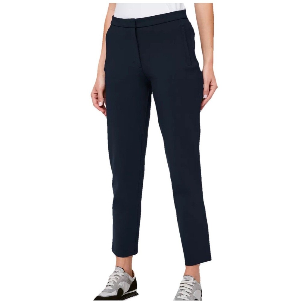 LULULEMON Pant Womens Size 6 Navy Blue On The Move Straight Ankle Mid Rise